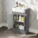 Monaco Fog Grey Basin Vanity 500mm - Brushed Brass Accents