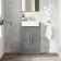 Monaco Fog Grey Basin Vanity 500mm - Brass Knurled Handles
