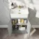 Monaco Fog Grey Basin Vanity 500mm - Brass Knurled Handles