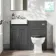 Monaco Slate Grey Combination Vanity Basin and Hudson Toilet with Wooden Seat 1000mm
