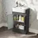 Monaco Slate Grey Combination Vanity Basin and Hudson Toilet with Wooden Seat 1000mm