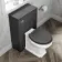 Monaco Slate Grey Combination Vanity Basin with Marble Top & Hudson Toilet with Wooden Seat 1000mm