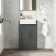 Monaco Slate Grey Basin Vanity 500mm - Brushed Brass Accents
