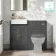 Monaco Slate Grey Basin Vanity and Back To Wall Toilet Unit 1000mm (Excludes Pan & Cistern) - Brushed Brass Accents