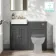 Monaco Slate Grey Combination Vanity Basin with Marble Top 1000mm (Excludes Pan & Cistern) - Brushed Brass Accents