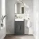 Monaco Slate Grey Basin Vanity 500mm - Brass Knurled Handles