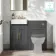 Monaco Slate Grey Combination Vanity Basin with Marble Top 1000mm (Excludes Pan & Cistern) - Brass Knurled Handles