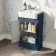 Monaco Navy Blue Combination Vanity Basin and Hudson Toilet with Wooden Seat 1000mm