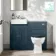 Monaco Navy Blue Combination Vanity Basin with Marble Top & Hudson Toilet with Wooden Seat 1000mm