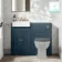 Monaco Navy Blue Basin Vanity and Back To Wall Toilet Unit 1000mm (Excludes Pan & Cistern) - Brushed Brass Accents