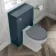 Monaco Navy Blue Basin Vanity and Back To Wall Toilet Unit 1000mm (Excludes Pan & Cistern) - Brushed Brass Accents