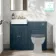 Monaco Navy Blue Combination Vanity Basin with Marble Top 1000mm (Excludes Pan & Cistern) - Brushed Brass Accents