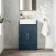 Monaco Navy Blue Basin Vanity 500mm - Brass Knurled Handles