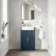 Monaco Navy Blue Basin Vanity 500mm - Brass Knurled Handles