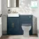 Monaco Navy Blue Combination Vanity Basin with Marble Top 1000mm (Excludes Pan & Cistern) - Brass Knurled Handles