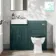 Monaco Mystic Green Combination Vanity Basin and Hudson Toilet with Wooden Seat 1000mm