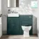 Monaco Mystic Green Combination Vanity Basin with Marble Top & Hudson Toilet with Wooden Seat 1000mm