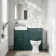 Monaco Mystic Green Combination Vanity Basin with Marble Top & Hudson Toilet with Wooden Seat 1000mm