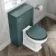 Monaco Mystic Green Combination Vanity Basin with Marble Top & Hudson Toilet with Wooden Seat 1000mm