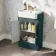 Monaco Mystic Green Basin Vanity 500mm - Brushed Brass Accents