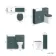Monaco Mystic Green Combination Vanity Basin and Hudson Toilet with Wooden Seat 1000mm - Brushed Brass Accents