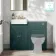 Monaco Mystic Green Combination Vanity Basin with Marble Top 1000mm (Excludes Pan & Cistern) - Brushed Brass Accents