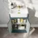 Monaco Mystic Green Combination Vanity Basin with Marble Top 1000mm (Excludes Pan & Cistern) - Brushed Brass Accents
