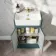 Monaco Mystic Green Basin Vanity and Back To Wall Toilet Unit 1000mm (Excludes Pan & Cistern) - Brass Knurled Handles