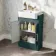 Monaco Mystic Green Combination Vanity Basin with Marble Top 1000mm (Excludes Pan & Cistern) - Brass Knurled Handles