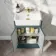 Monaco Mystic Green Combination Vanity Basin with Marble Top 1000mm (Excludes Pan & Cistern) - Brass Knurled Handles