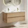 Jerez Country Oak Wall Hung Drawer Vanity with Matt White Double Basin 1200mm