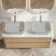 Jerez Country Oak Double Wall Hung Drawer Vanity with Marble Top 1200mm - Excludes Basin