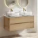 Jerez Country Oak Double Wall Hung Drawer Vanity with Marble Top & Curved Basin 1200mm