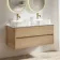 Jerez Country Oak Double Wall Hung Drawer Vanity with Marble Top & Marin Basin 1200mm