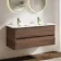Jerez Black Walnut Wall Hung Double Basin Drawer Vanity 1200mm