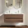 Jerez Black Walnut Wall Hung Drawer Vanity with Matt White Double Basin 1200mm