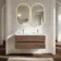 Jerez Black Walnut Wall Hung Drawer Vanity with Matt White Double Basin 1200mm