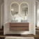 Jerez Black Walnut Double Wall Hung Drawer Vanity with Marble Top 1200mm - Excludes Basin