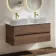 Jerez Black Walnut Double Wall Hung Drawer Vanity with Marble Top 1200mm - Excludes Basin