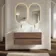 Jerez Black Walnut Double Wall Hung Drawer Vanity with Marble Top & Marin Basin 1200mm