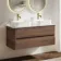 Jerez Black Walnut Double Wall Hung Drawer Vanity with Marble Top & Marin Basin 1200mm