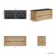 Jerez Country Oak Wall Hung Drawer Vanity with Black Double Basin 1200mm