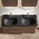Jerez Black Walnut Wall Hung Drawer Vanity with Black Double Basin 1200mm