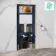 Idaho Pneumatic Wall Hung Toilet Frame and Concealed Cistern with Brushed Copper Flush Plate - Square Buttons