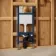 Idaho Pneumatic Wall Hung Toilet Frame and Concealed Cistern with Brushed Copper Flush Plate - Square Buttons