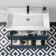 Crete Fluted Navy Blue Wall Hung Basin Drawer Vanity 800mm