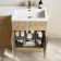 Havana Fluted Country Oak Combination Vanity Basin and Tucson Toilet 1100mm - Brushed Brass Accents - Right Handed