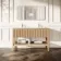 Maru Oak Carrara Marble Vanity Unit & Undermount Basin 1400mm