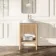 Maru Oak Wood Grain Vanity Cabinet 600mm with Carrara Marble Top - Basin Not Included