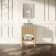 Maru Oak Wood Grain Vanity Cabinet 600mm with Carrara Marble Top - Basin Not Included